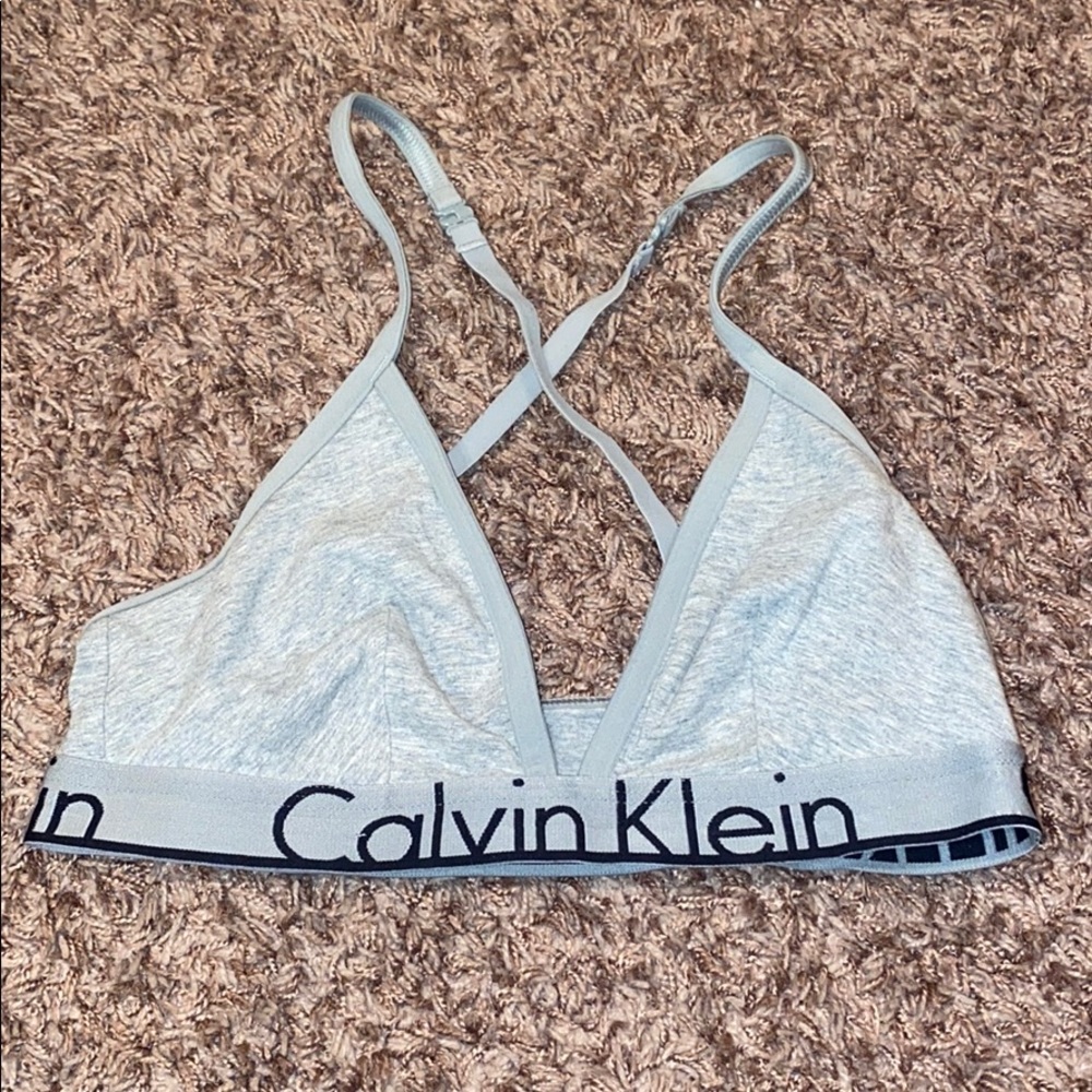 grey calvin klein bralette